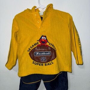 Vintage Sesame Street Kids Football Hoodie & Wind Breaker Pants